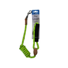 46" Nylon Dog Walking Leash with Leather Accents