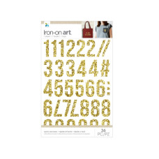 momenta iron on 36 piece gold numbers