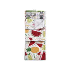 3 Pack Fruit Design Microfiber Multi-Purpose Kitchen Cloth Set