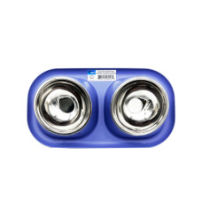 Easy Feed Spill-Proof Slanted Double Dog Bowl