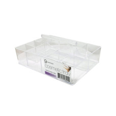9 Compartment Acrylic Cosmetic Organizer with Carrying Handle