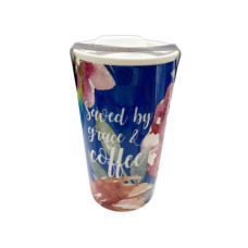 12oz Saved by Grace & Coffee Ceramic Travel Mug