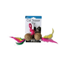 Jute Cat Toy Ball with Feather