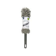 2-in-1 Chenille Duster & Mesh Sponge with Handle