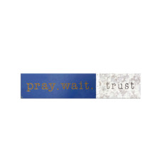Horizontal Blue & White Pray Wait & Love Wood Sign Wall Decor