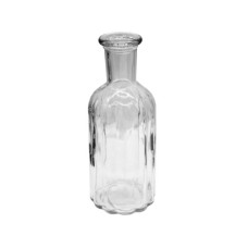 7.5" Striped Glass Vase with Bottle Neck
