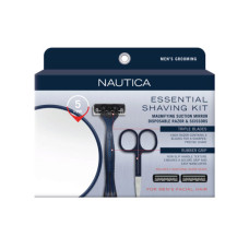 Nautica 5 Piece Essential Shaving Kit with 15x Mirror, Scissors, Razor & 2 Razor Heads