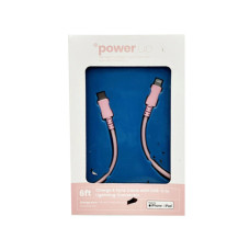 Power Up 6 ft Pink USB-C to Lightning Charge & Sync Cable