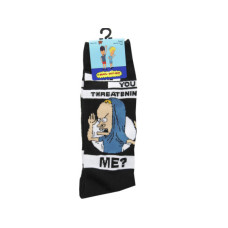 1 Pack Beavis and Butthead Mens Crew Socks in Sizes 10-13