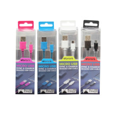 Gen Tek LED 4 Foot Micro USB Charging Cable