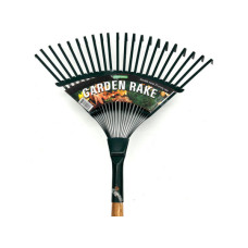 22-Prong Wood-Handle Garden Rake