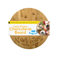 Lazy Susan Charcuterie Board with Love Food Engraved Wording
