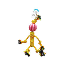 Knotted Doll Dog Pull Toy with Center Ball