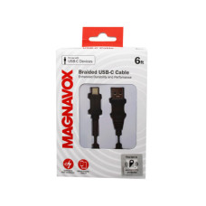 magnavox 6 foot fabric usb type c to usb cable