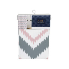 amg bath collection 70" x 72" blush zig zag print peva showe