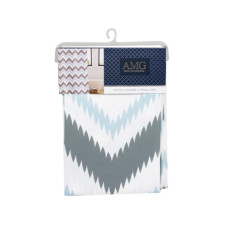 AMG Bath Collection 70" x 72" Blue Zig Zag Print Peva Shower Liner