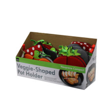 Neoprene Compact Veggie-Shaped Pot Holder Countertop Display