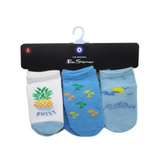 ben sherman 6 pack baby tropical themed socks for ages 2-4 y