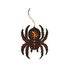 LED Hanging Wood Spider with Decorative Cut Out