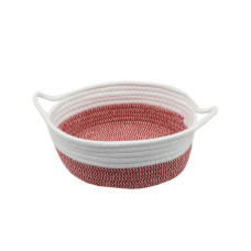 Assorted Color Round Cotton Basket with Handle