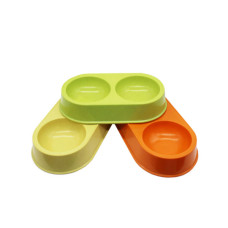 Colorful Double-Sided Bamboo Pet Double Bowl
