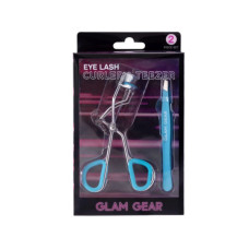 Glam Gear 2 Piece Eyelash Curler and Tweezer Set in Blue