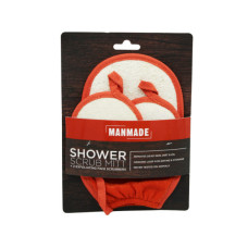 Manmade 3 Pack Shower Scrub Mitt & Facial Pads in Rust