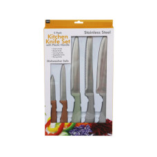 5 Pack Stainless Steel Kitchen Knife Set with Plastic Handle