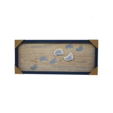 24" x 10" MDF Framed 3D Wall Sign Footprints in Blue