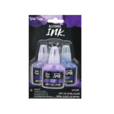 brea reese 3 pack 2 oz alcohol ink paint in purple, ultra &