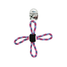 11" 4-Way Rope Dog Pull with Tennis Ball Center