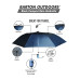 Compact Umbrella - Navy Blue - Great for Travel - Lightweight - 41" Canopy - 20.5" Long When Open - Push Button Auto - Polyester - Flat Top