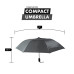 Compact Umbrella - Black - Great for Travel - Lightweight - 41" Canopy- 20.5" Long When Open- Push Button Auto - Polyester - Flat Top