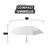 Compact Umbrella - Solid White - Great for Travel - Lightweight - 41" Canopy - 20.5" Long When Open - Push Button Auto - Polyester - Flat Top