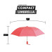 Compact Umbrella - Red - Great for Travel - Lightweight - 41" Canopy - 20.5" Long When Open - Push Button Auto - Polyester - Flat Top