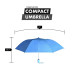 Compact Umbrella - Blue - Great for Travel - Lightweight - 41" Canopy - 20.5" Long When Open - Push Button Auto - Polyester - Flat Top