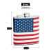 Top Shelf Flasks Stitched American Flag Flask, 6 oz