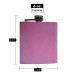 Hip Flask Holding 6 oz - Color Change Design - Pink or Purple - Pocket Size, Stainless Steel, Rustproof, Screw-On Cap