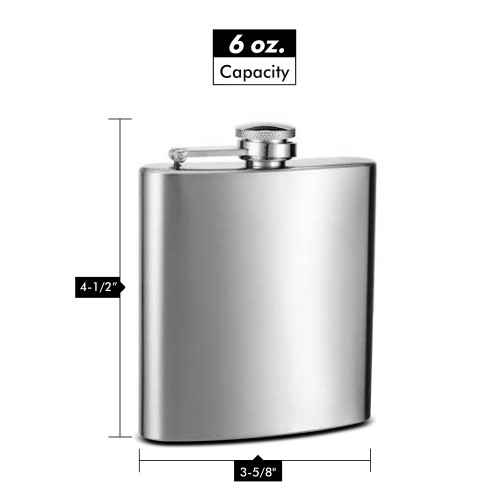 Set of 8 FF Elaine Stainless Steel Flasks,Easy Pour Funnel is Included 6 Oz