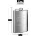 Custom Engraved Hip Flask Holding 8 oz - Metallic Grey, Stainless Steel, Leakproof, Rustproof Finish