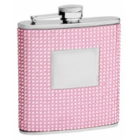 6 Oz. Hip Flask with Pink Rhinestone Finish 6 Oz. Hip Flask with Pink Rhinestone Finish