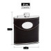 Leather Hip Flask Holding 6 oz - Pocket Size, Stainless Steel, Rustproof, Screw-On Cap - Black Finish Perfect for Engraving