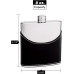 Cow Leather Hip Flask Holding 6 oz - Pocket Size, Stainless Steel, Rustproof, Screw-On Cap - Black and Mirror Polished Finish Perfect for Engraving