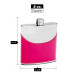 Faux Leather Hip Flask Holding 6 oz - Pocket Size, Stainless Steel, Rustproof, Screw-On Cap - Pink Finish Perfect for Engraving