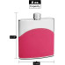 Faux Leather Hip Flask Holding 6 oz - Pocket Size, Stainless Steel, Rustproof, Screw-On Cap - Pink Finish - Perfect for Engraving