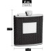 Hip Flask Holding 6 oz - Beaded Rhinestone Design - Pocket Size, Stainless Steel, Rustproof, Screw-On Cap