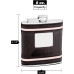 Faux Leather Hip Flask Holding 6 oz - Pink Accent Lines Design - Pocket Size, Stainless Steel, Rustproof, Screw-On Cap