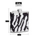 Rhinestone Hip Flask Holding 6 oz - Zebra Pattern Design - Pocket Size, Stainless Steel, Rustproof, Screw-On Cap - Black and White Finish