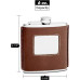6 Oz. Brown Leather Hip Flask Holders