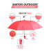 Compact Umbrella - Red - Great for Travel - Lightweight - 41" Canopy - 20.5" Long When Open - Push Button Auto - Polyester - Flat Top